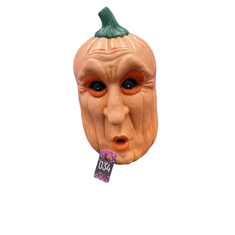 VTG Ceramic Light Up Pumpkin Scary Face‎ Jack-O-Lantern Halloween 12 Needs Light